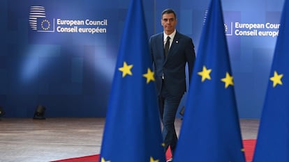 El presidente del Gobierno, Pedro Sánchez, durante el Consejo Europeo de este jueves.