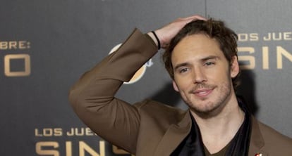Sam Claflin en la presentación de la película en Madrid.