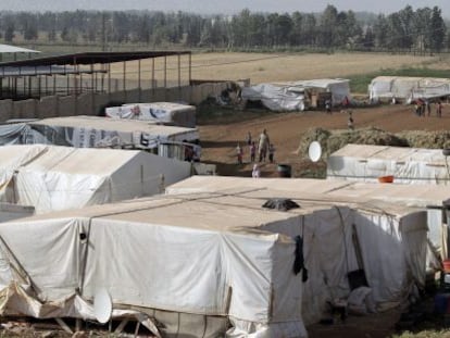 Refugiados sirios en la frontera con L&iacute;bano el 19 de junio. 