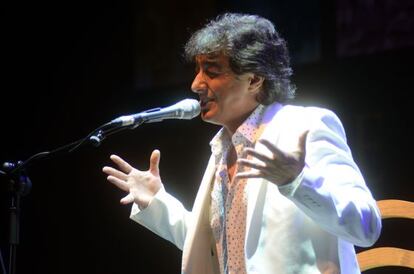 Juan Valderrama, anoche en el Festival del Cante de las Minas