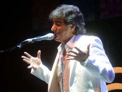 Juan Valderrama, anoche en el Festival del Cante de las Minas