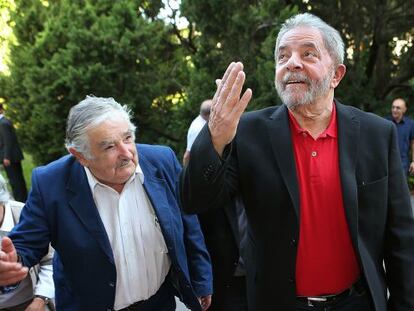 Mujica y Lula, en Montevideo en 2014.