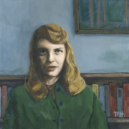 "Una mujer debe sacrificar cualquier aspiración a la feminidad o a la familia si desea ser escritora", escribió Sylvia Plath siendo una estudiante de postgrado. Aquí, vista por la pintora Melinda Hagman.