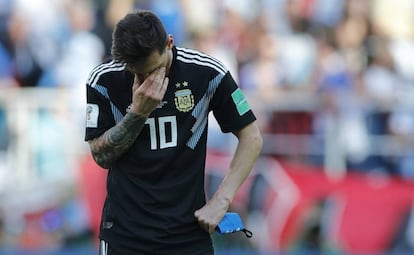 Messi, tras el partido Argentina-Islandia.