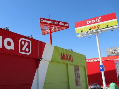 Vista de un supermercado de la cadena Día, en Madrid. 