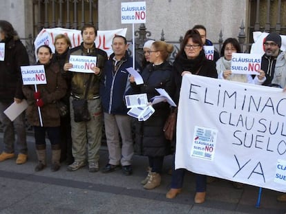 Imagen de archivo de una protesta contra las cláusulas suelo.