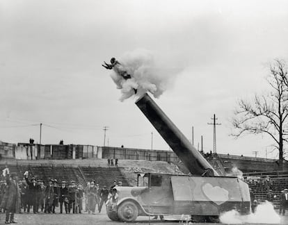The widespread use of Viagra among young people is turning the pill into just another recreational drug. In this photo, a human cannonball is fired at a circus in the Bronx in 1929. 