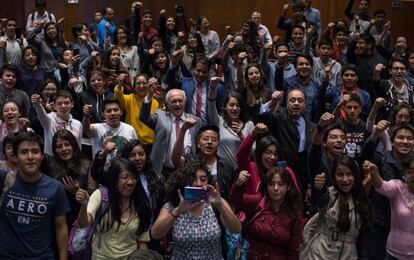 Molina durante una conferencia sobre el cambio climático realizada en el auditorio Alfonso Caso de la Universidad Nacional Autónoma de México.