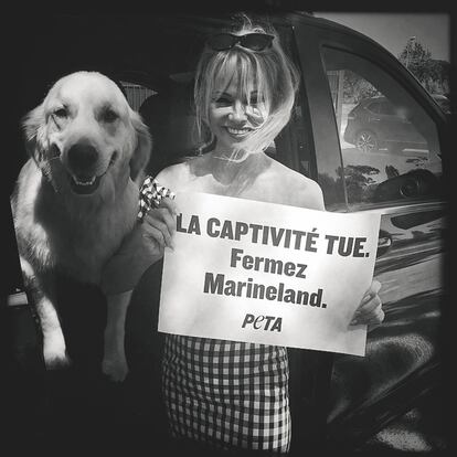 Pamela Anderson contra la cautividad de los animales.