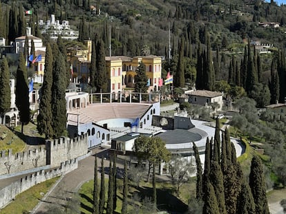 Vista general del Vittoriale degli Italiani, lugar de residencia del escritor Gabriele D'Annunzio.