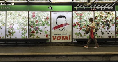 Campaña publicitaria de Omnium en el metro de Barcelona.