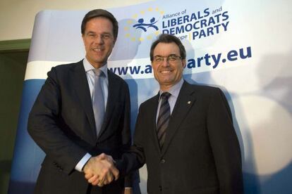 Artur Mas y el ministro holandés, Mark Rutte.