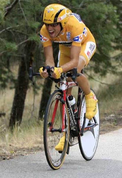 Alejandro Valverde, durante la etapa de ayer en Cuenca.