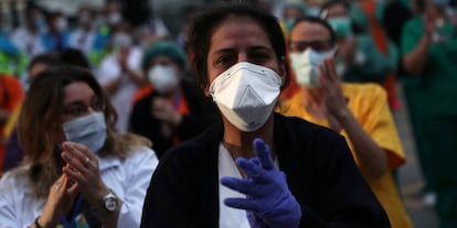 Empleados de un hospital madrileño.