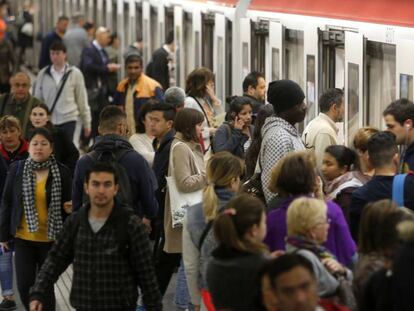 La estación Universitat, este lunes por la mañana.