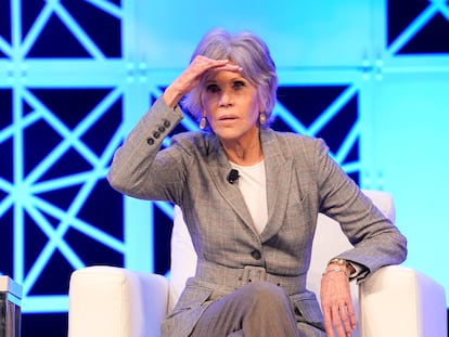 La actriz Jane Fonda habla en el escenario durante la Conferencia de Pensilvania para Mujeres 2022 el pasado 6 de octubre de 2022 en Filadelfia, Pensilvania.