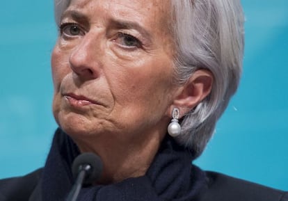Christine Lagarde, la directora gerente del FMI, el pasado jueves en Washington.