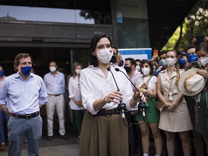 La presidenta en funciones de la Comunidad de Madrid, Isabel Díaz Ayuso, el pasado domingo.