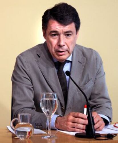 Ignacio González, durante la rueda de prensa.