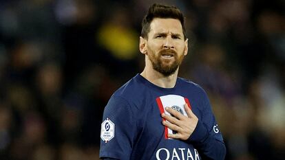 Leo Messi, en un partido contra el Ajaccio en el Parque de los Príncipes de París, el 13 de mayo.