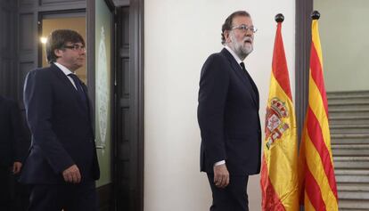 Puigdemont y Rajoy el pasado mes de agosto.