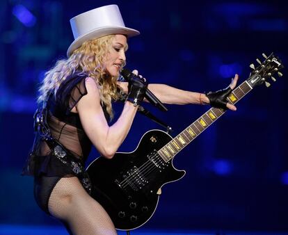 Madonna durante su espectáculo en el MGM Grand Garden Arena, el 8 de noviembre de 2008 en Las Vegas, Nevada (EE UU).
