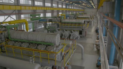 Interior de la única planta de almacenamiento de gas de los bálticos