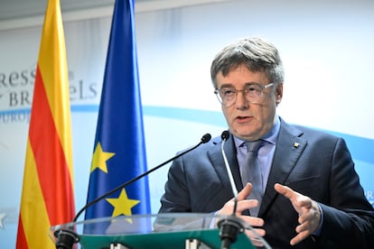 Carles Puigdemont, en una comparecencia en Bruselas.