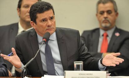 O ministro Sergio Moro, durante audiência pública na Câmara.