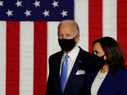 Biden e Harris se apresentam como companheiros de chapa nesta quarta-feira.