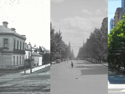 Collins Street 1880, 1945 y 2013, Melbourne