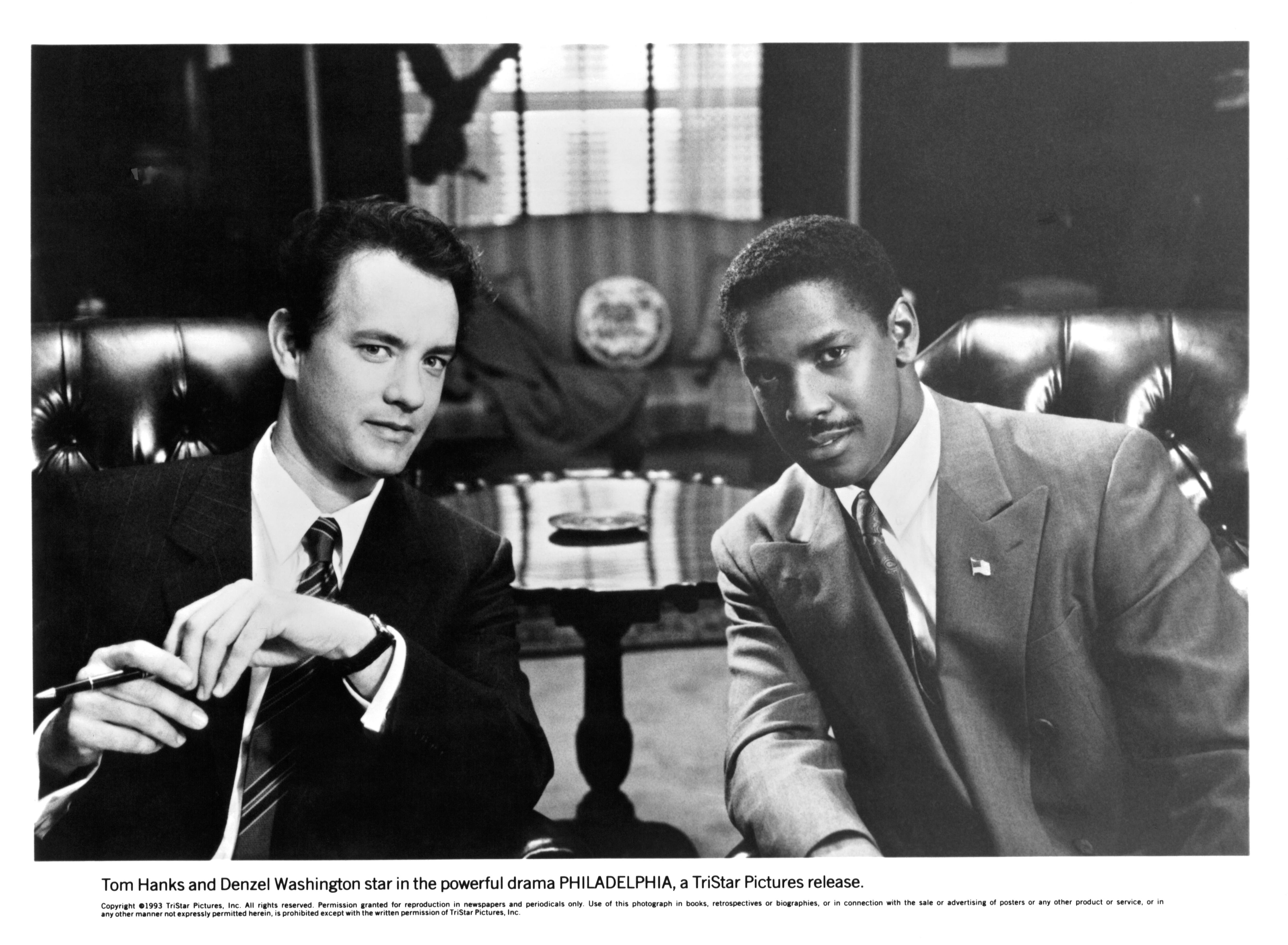Tom Hanks y Denzel Washington en 'Philadelphia'.