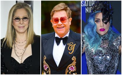 Barbra Streisand, Elton John y Lady Gaga.