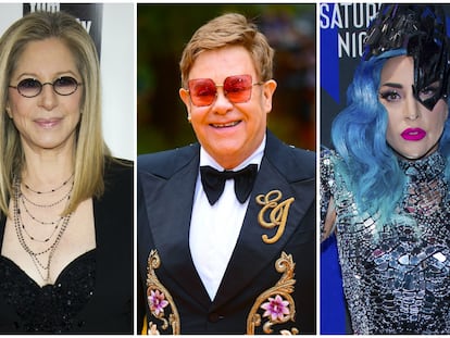 Barbra Streisand, Elton John y Lady Gaga.