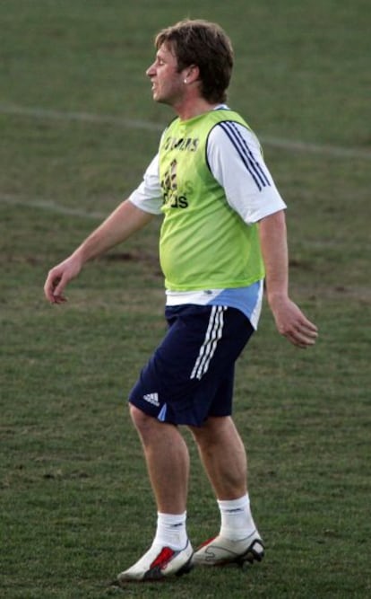 Antonio Cassano, durante el entrenamiento del Real Madrid en 2006.