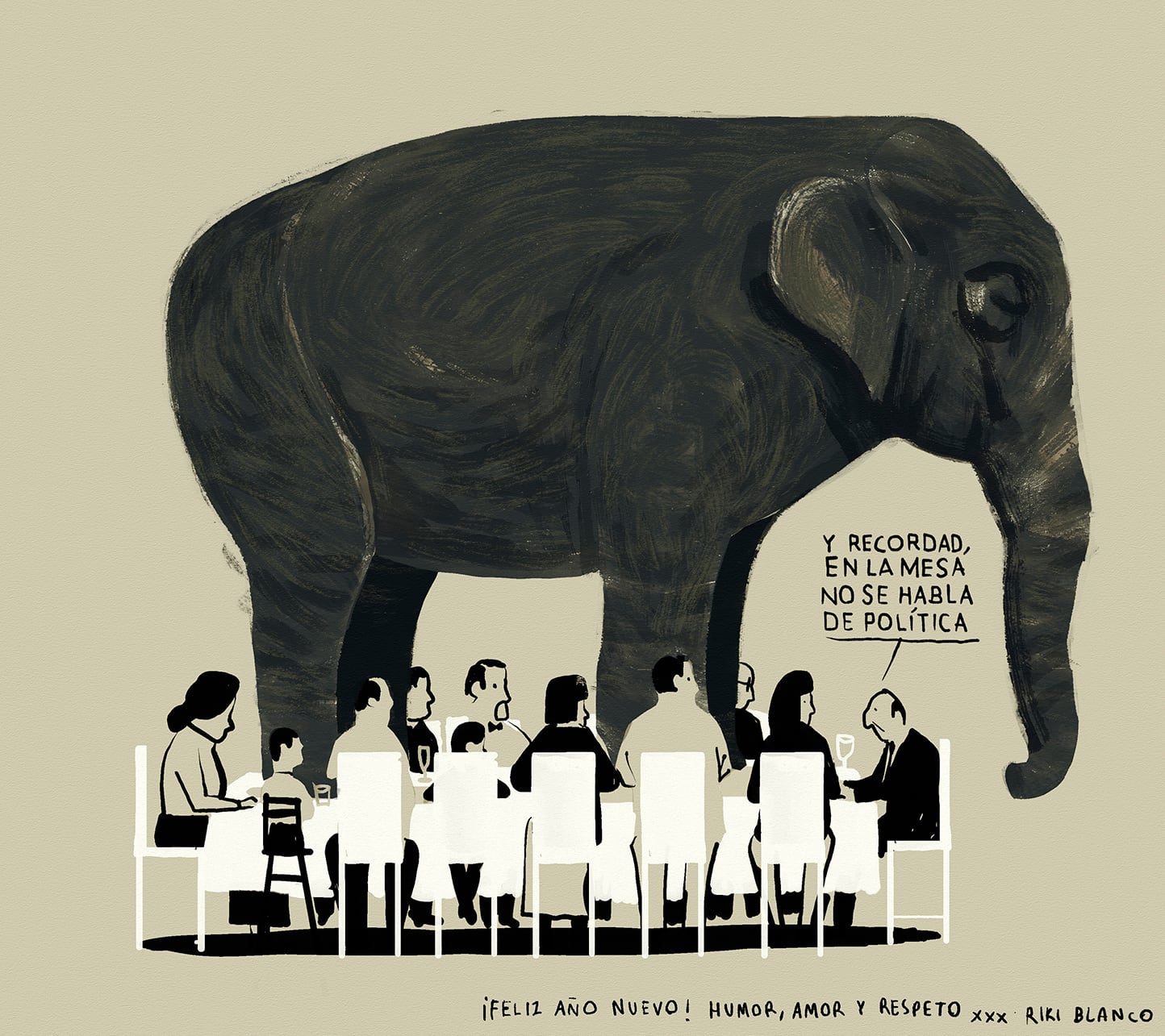 Riki Blanco: l'elefante che si posa sul tavolo