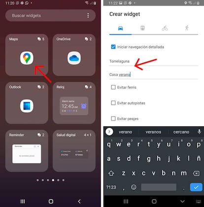 Crear acceso directo de la casa de la playa en Android.
