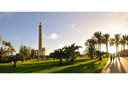 Otra imagen del faro de Maspalomas, en Gran Canarias.