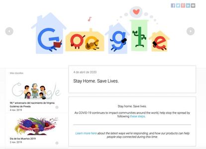 Doodle de Google para estar en casa.