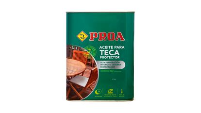 Aceite para teca sobre fondo blanco