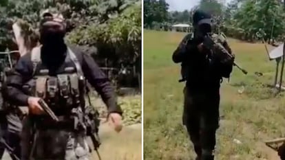 Capturas de un video difundido en redes en el que se ve a militares intimidar a campesinos en Tierralta.