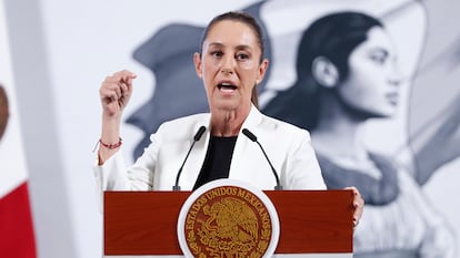 Claudia Sheinbaum en el Palacio Nacional de Ciudad de México.