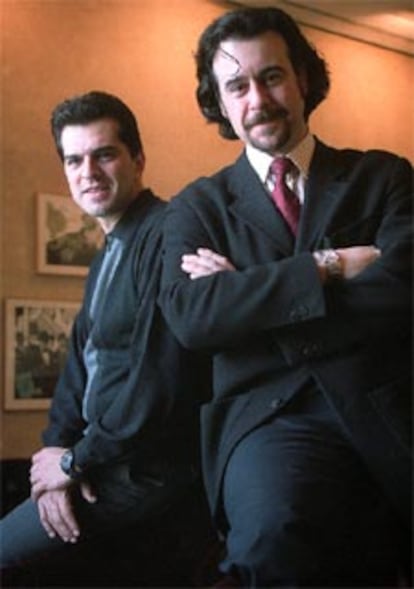 Manuel Lanza (izquierda) y Carlos Álvarez, en el Teatro Real.