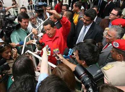 Hugo Chávez, ayer en Santiago de Chile, cuando hizo los comentarios sobre el Rey.