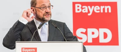 Martin Schulz, candidato socialdem&oacute;crata a la canciller&iacute;a alemana, en un m&iacute;tin en Baviera. 