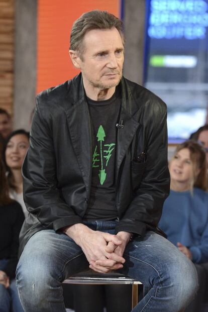 Liam Neeson, en su entrevista en 'Good Morning America', en ABC, el 5 de febrero.