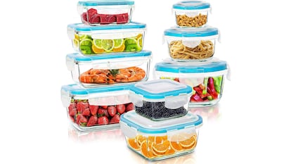 Set de tuppers de cristal para llevar la comida al trabajo