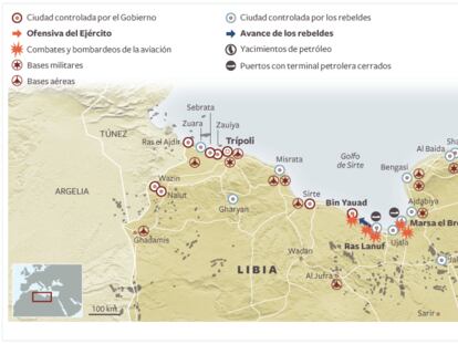 El mapa de los combates en Libia