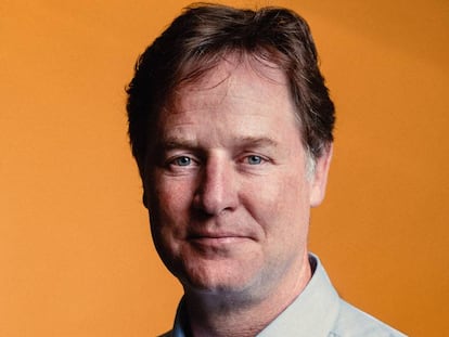 Nick Clegg nos escritórios do Facebook Espanha.