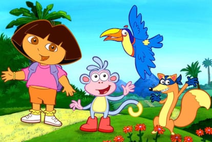 Dora, la protagonista de <i>Dora, la exploradora</i>, junto a otros personajes de la serie